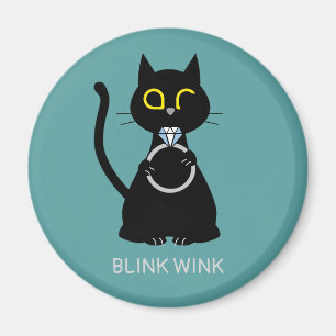 Imán BLK WINK Funny Black Cat Propuesta Magnet