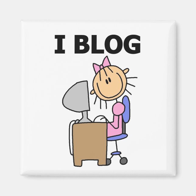 Imán Blogger chica camisetas y regalos (Frente)