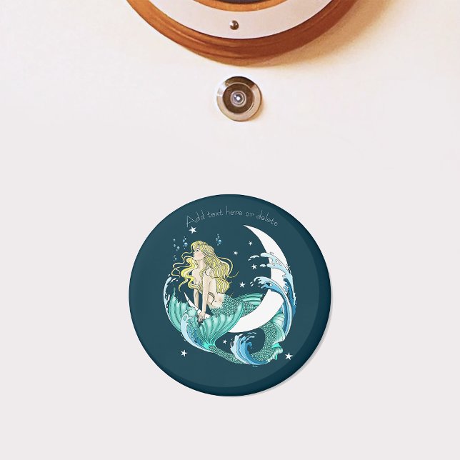 Imán Blonde Mermaid Moon Fantasy Art Deco (Subido por el creador)