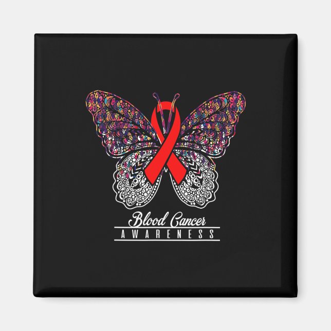 Imán Blood Cancer Awareness Butterfly Lovers Gifts 2  (Frente)