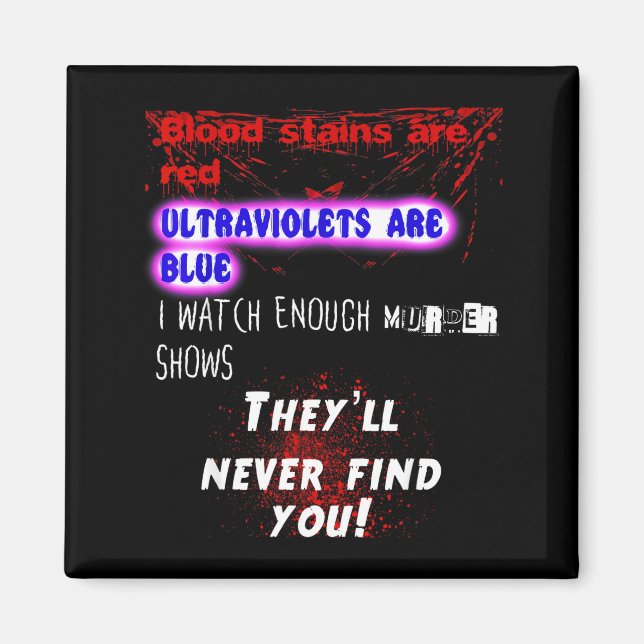 Imán Blood Stains Are Red Ultraviolets Blue Theyll Neve (Frente)