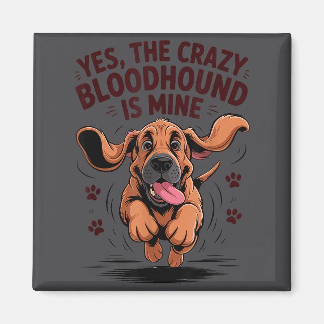 Imán Bloodhound Breed Cute Pet Dog Lover Cartoon Funny  (Frente)