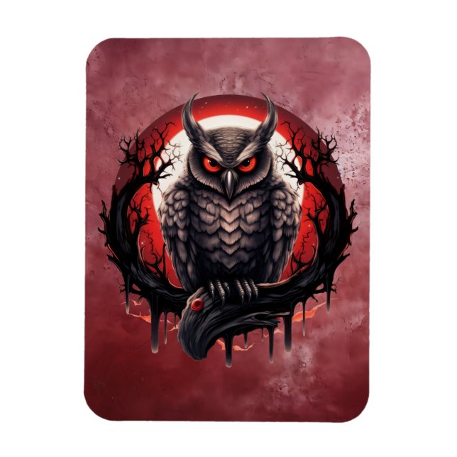 Imán Bloodmoon Horned Owl (Vertical)