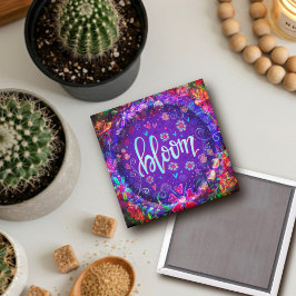 Imán Bloom Purple Floral Inspiración Fun de moda