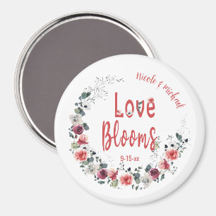 Imán Blooms Amor Novia Personalizada Boda Groom