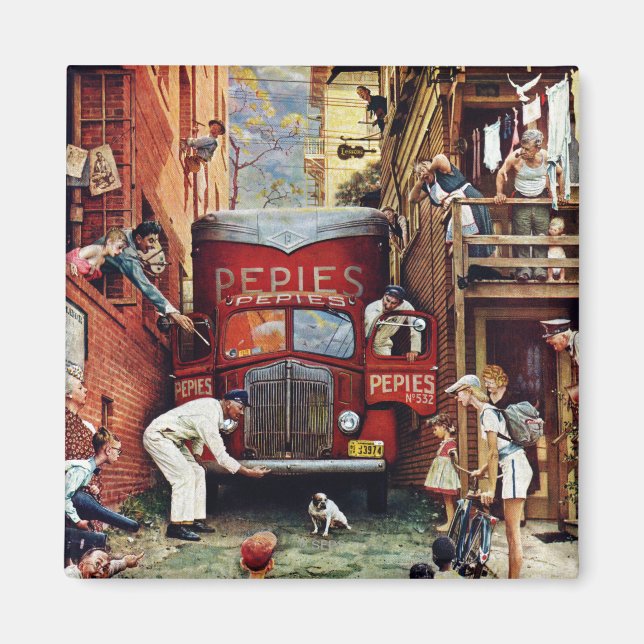 Imán Bloque de carreteras por Norman Rockwell (Frente)