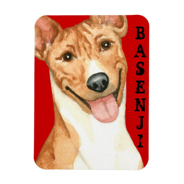 Imán Bloque de color Basenji (Vertical)