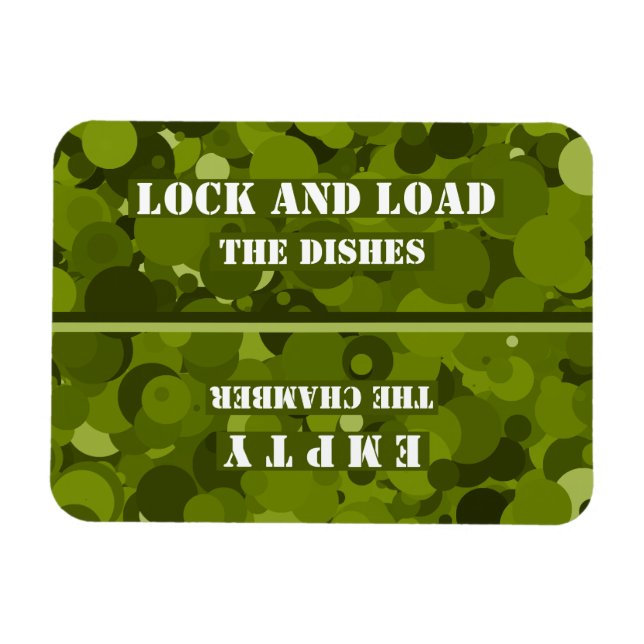 Imán Bloquear y cargar el lavavajillas de Camo Verde Fo (Horizontal)