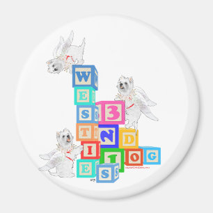 Imán Bloques de ángel Westie