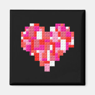 Imán bloques de corazón del día de San Valentín para ni