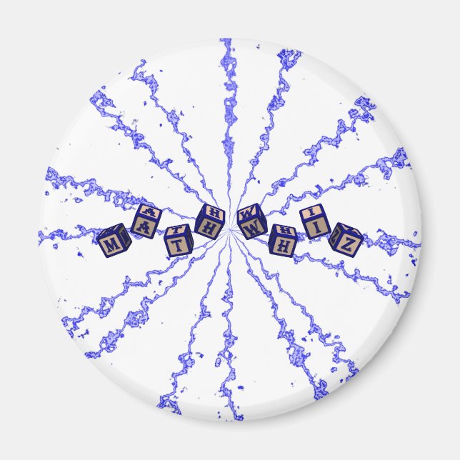 Imán Bloques de juguete de Math Whiz en azul (Frente)