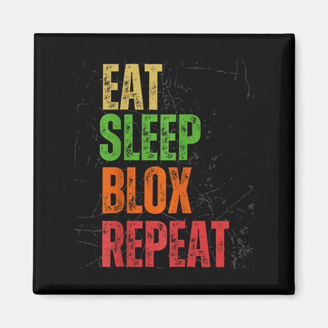 Imán Blox Gaming Tee, Eat Sleep Blox Repeat, Kids Gamin (Frente)