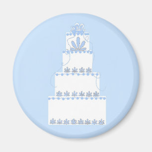 Imán Blue and White Wedding Cake