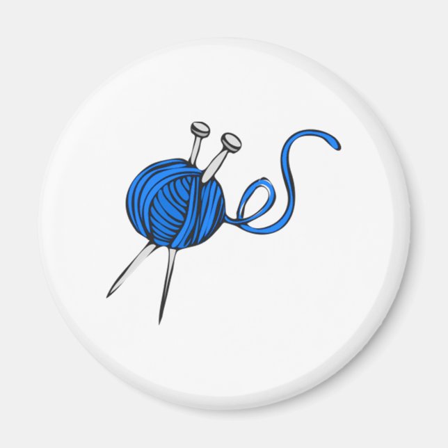 Imán Blue Ball of Yarn (Frente)