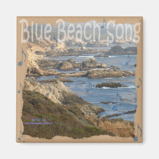 Imán Blue Beach Song™ - Magnet cuadrado (Frente)