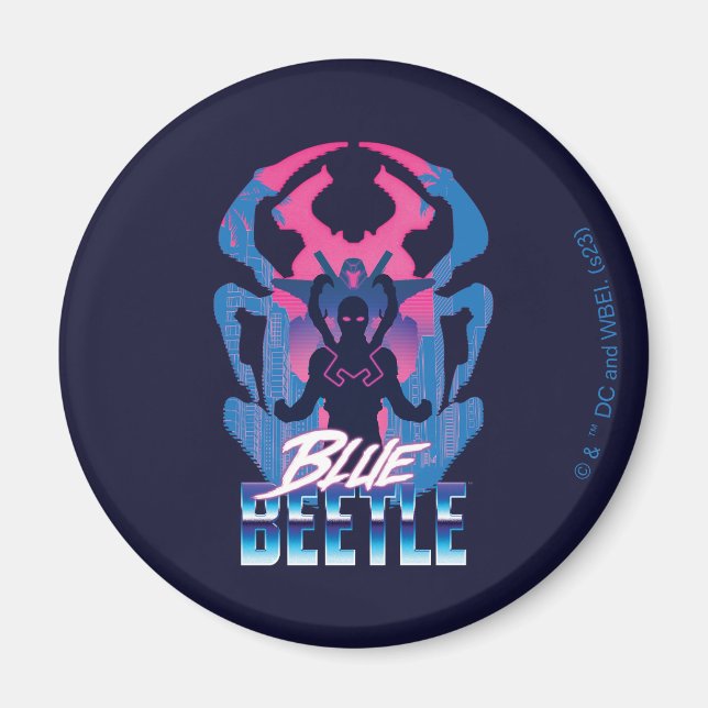 Imán Blue Beetle Retrowave vs Graphic (Frente)