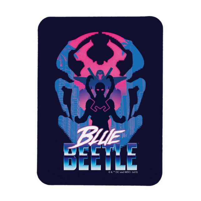 Imán Blue Beetle Retrowave vs Graphic (Vertical)