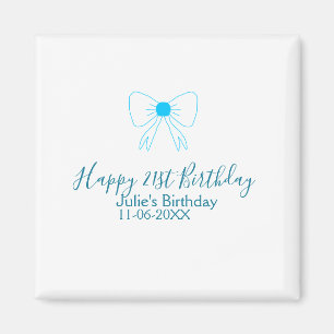 Imán Blue bow happy 21ᵉʳ cumpleaños date