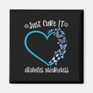 Imán Blue Butterfly Cure It November Diabetes awar