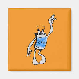 Imán Blue Can Creature Square Magnet