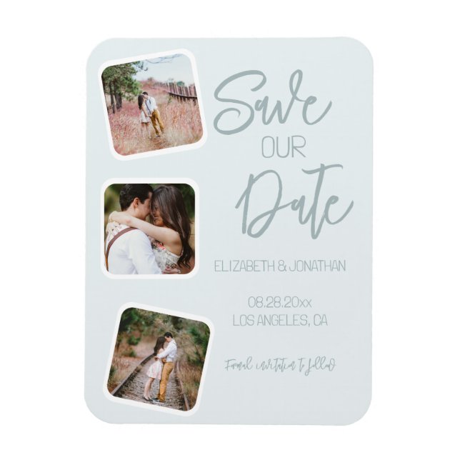Imán Blue Coastal Save The Date (Vertical)