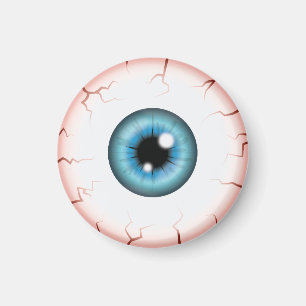 Imán Blue Color Eyeball Halloween Blooshot Eyeball