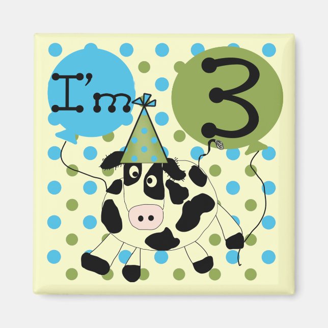 Imán Blue Cow camisetas de cumpleaños y regalos (Frente)