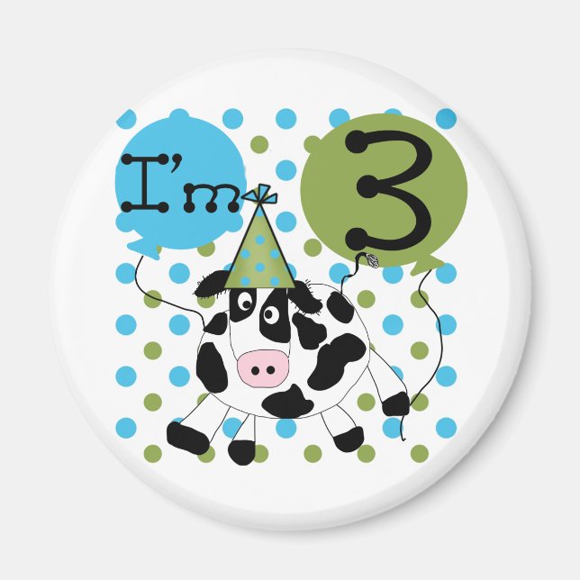 Imán Blue Cow camisetas de cumpleaños y regalos (Frente)