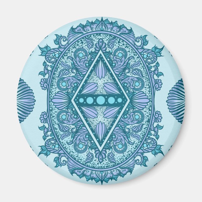 Imán Blue Diamond Mandala (Frente)