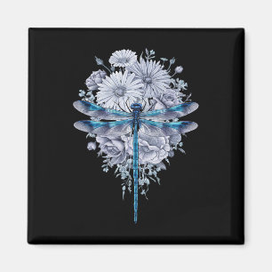 Imán Blue Dragonfly Watercolor Art Insectos Lover Earth