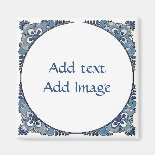 Imán Blue Dutch Look, añadir texto,