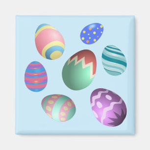 Imán Blue Easter Egg Easter Party Easter Egg Hunt Cute