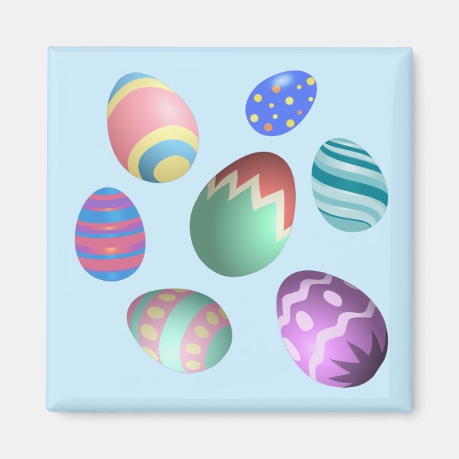 Imán Blue Easter Egg Easter Party Easter Egg Hunt Cute (Frente)