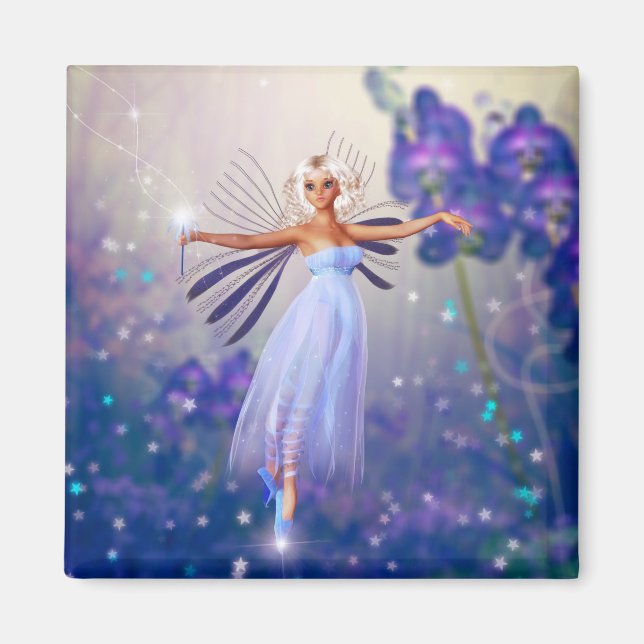 Imán Blue Flower Fairy (Frente)