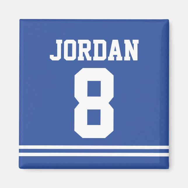 Imán Blue Football Jersey with Number (Frente)