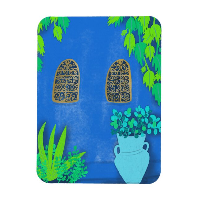 Imán Blue Garden Wall Majorelle Marruecos (Vertical)