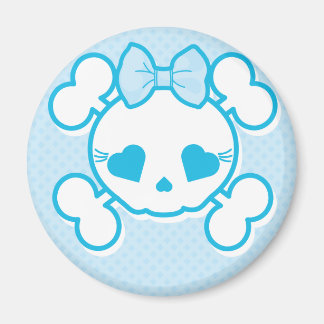 Imán Blue Girly Skull Magnet