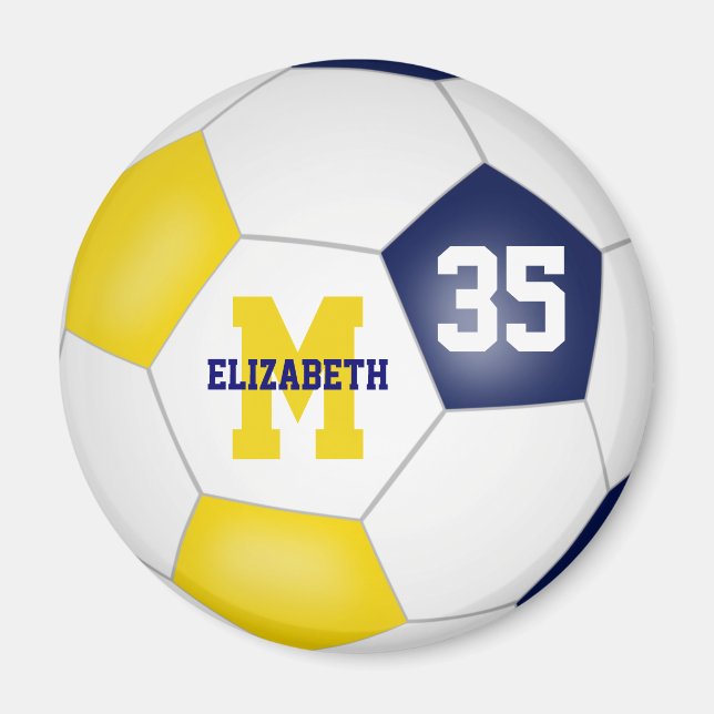 Imán blue gold soccer team colors (Frente)