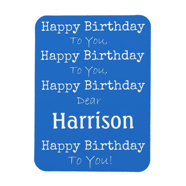 Imán Blue Happy Birday Song Premium Flexi Magnet (Vertical)
