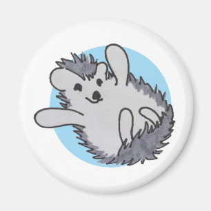 Imán Blue Happy Cute Hedgehog