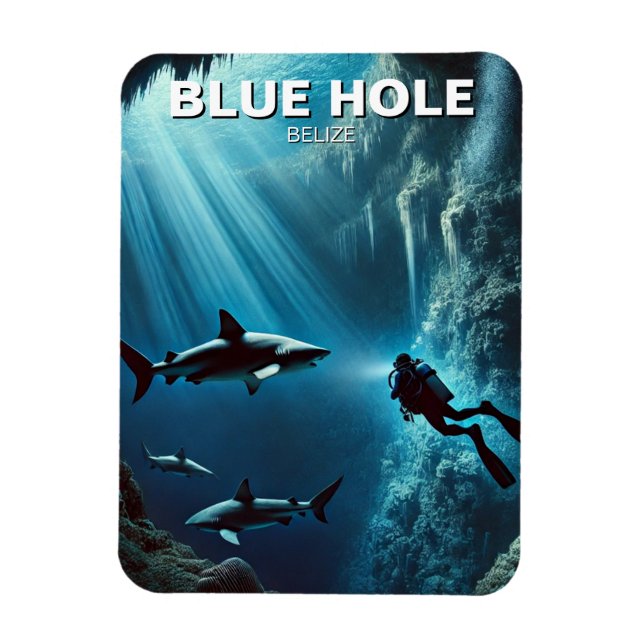 Imán Blue Hole Belize Buceo Scuba (Vertical)