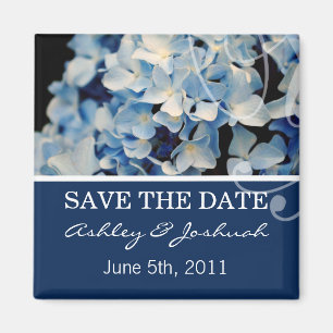 Imán Blue Hydrangea Save the Date Magnets