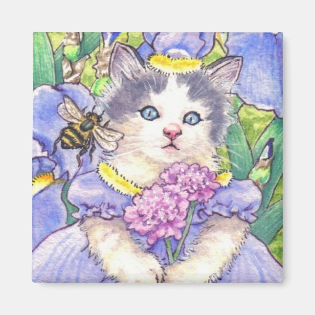 Imán Blue Iris Kitten Magnet (Frente)