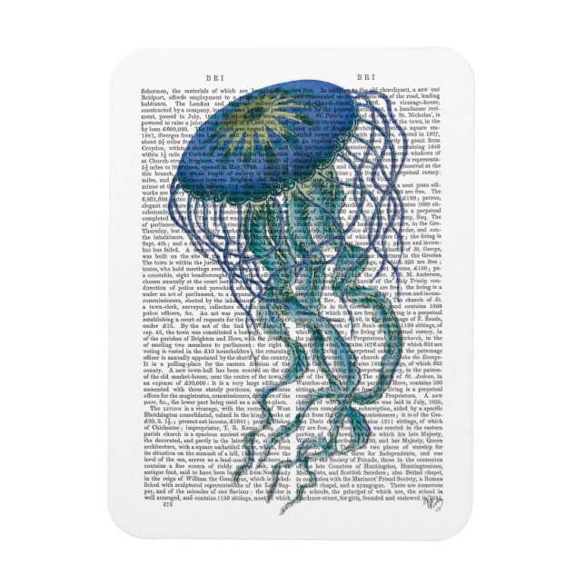 Imán Blue Jellyfish (Vertical)