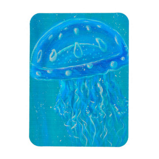 Imán Blue Jellyfish Painting