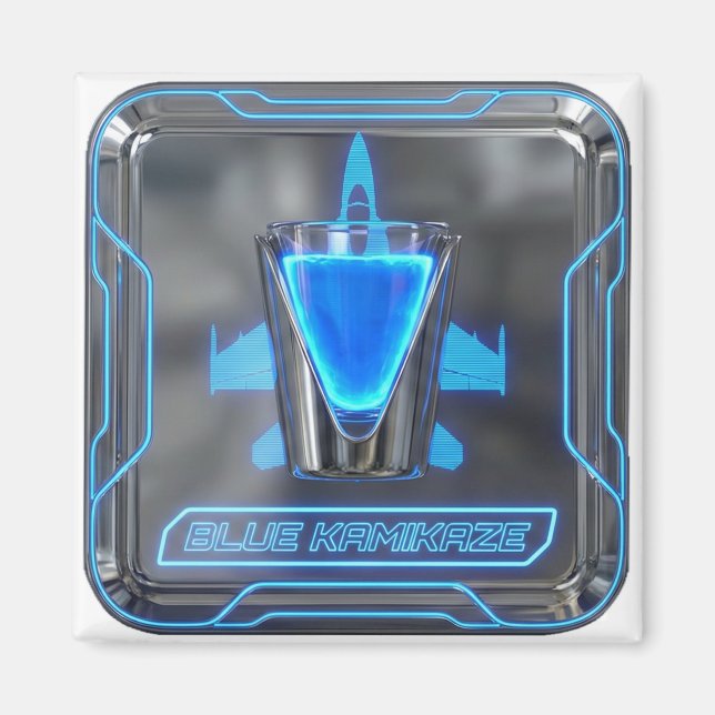 Imán Blue Kamikaze Vodka Shot (Frente)