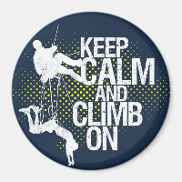 Blue Keep Calm and Climb On Rock Climbing Magnet