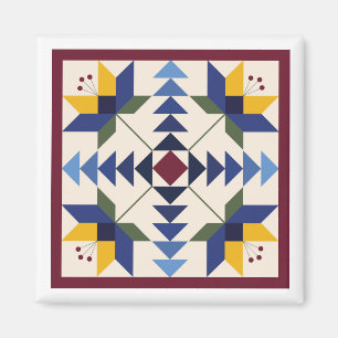 Imán Blue Lilies Barn Quilt Magnet