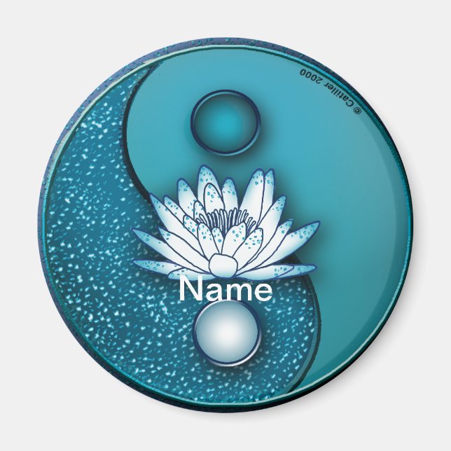 Imán Blue Lotus Yin Yang (Frente)