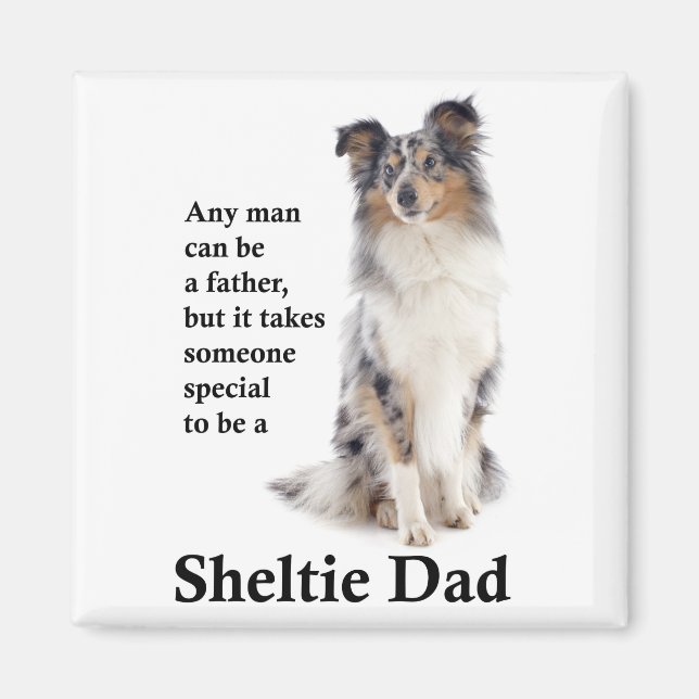 Imán Blue Merle Sheltie Dad Magnet (Frente)